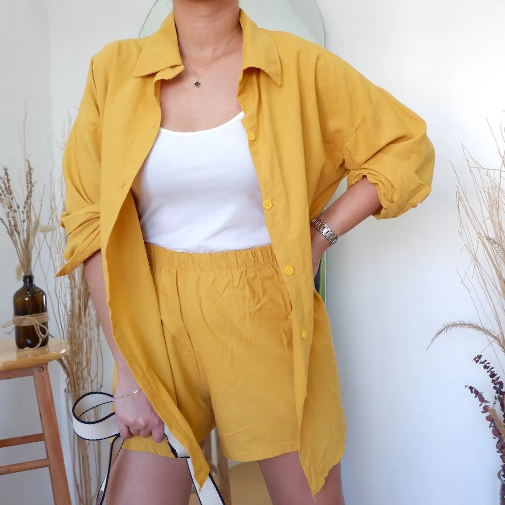 Oversized Button Down w/ Shorts
