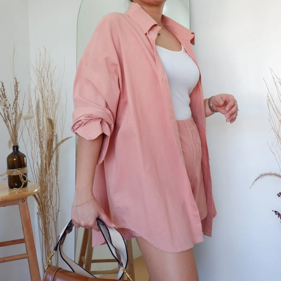 Oversized Button Down w/ Shorts