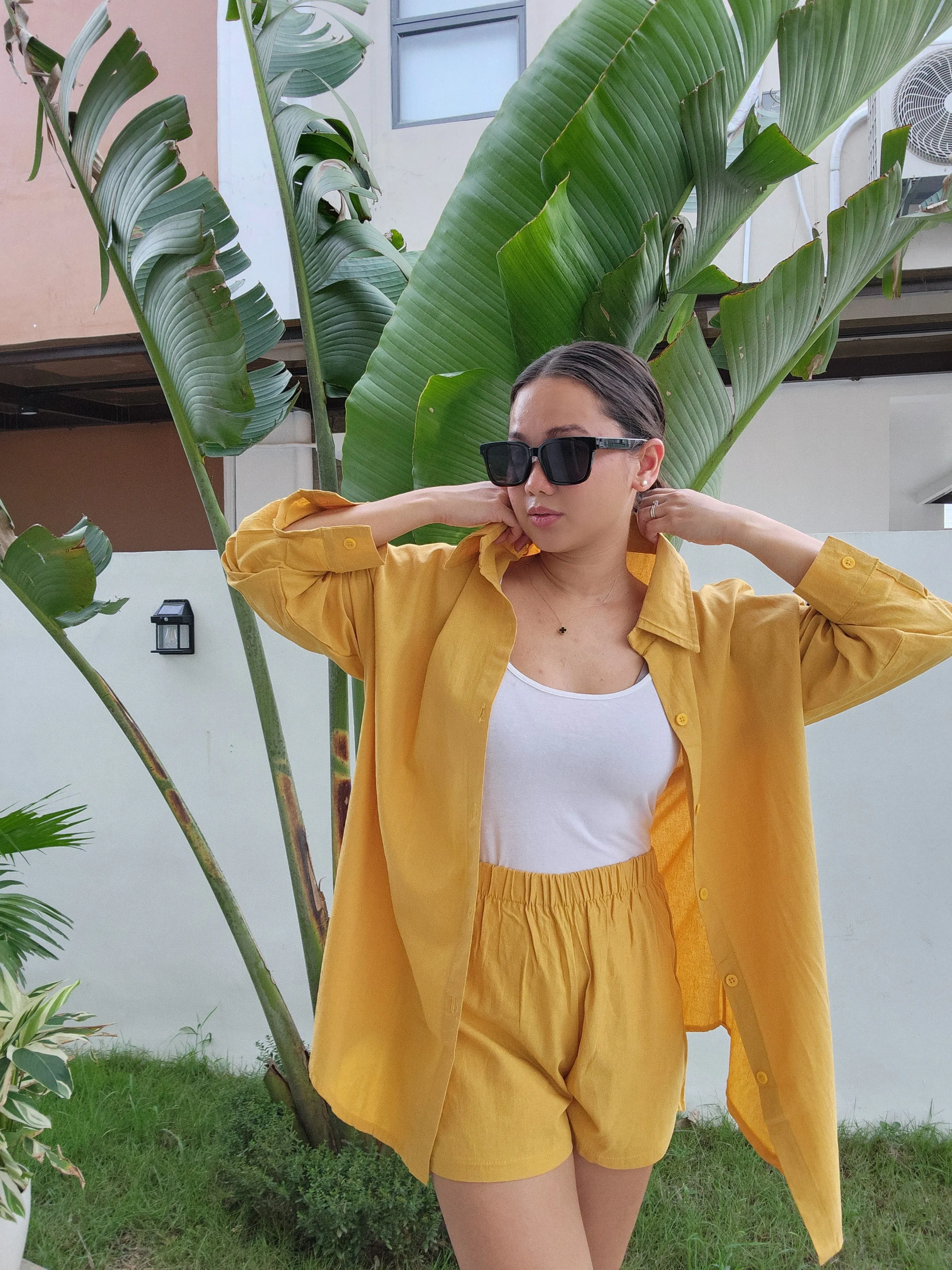 Oversized Button Down w/ Shorts