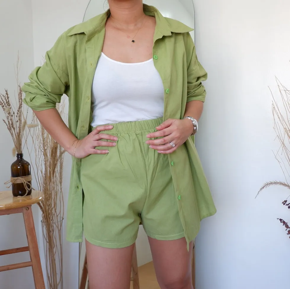 Oversized Button Down w/ Shorts