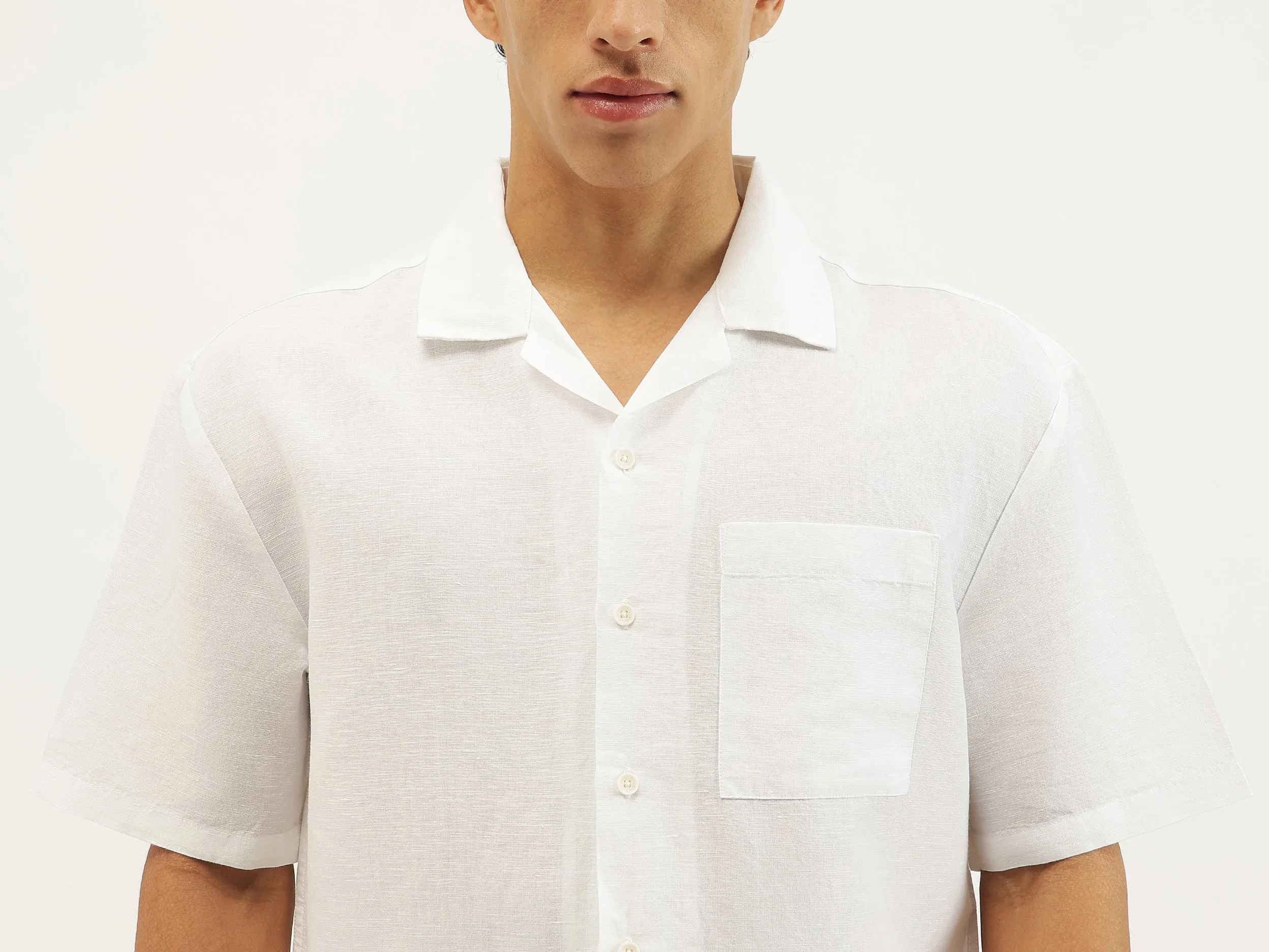 Oversized Fit Resort Collar Solid Shirt