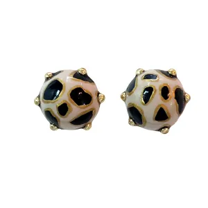 Oyster Print Button© - Linen   Black