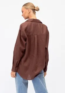 Paper Heart Everyday Linen Shirt Chocolate