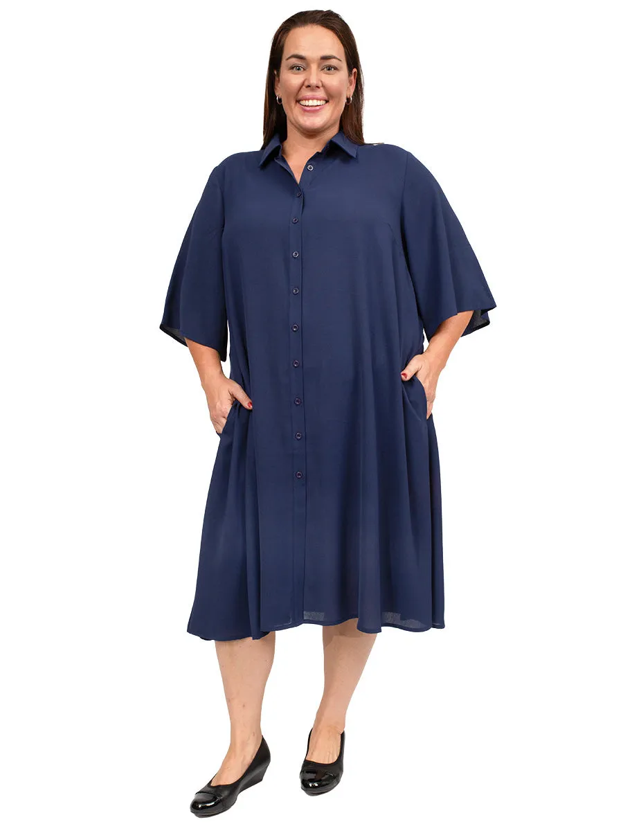 Pine Ridge Shirt Dress - Navy*