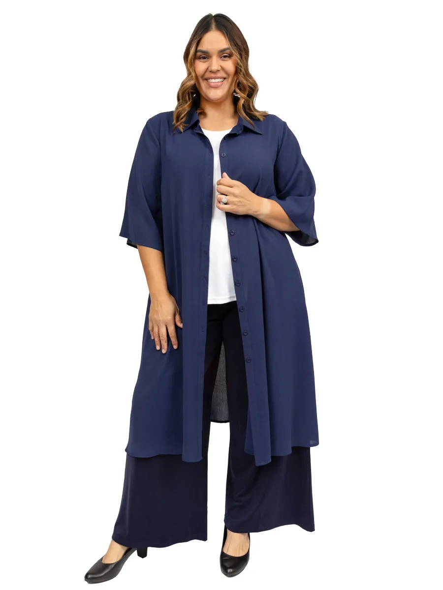 Pine Ridge Shirt Dress - Navy*