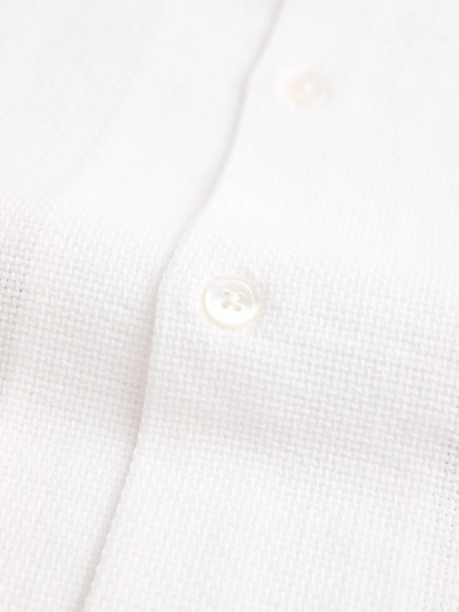 Pique Button-Up Shirt in White