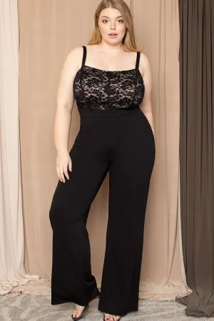 Plus Sized Lace Bust Jumpsuit