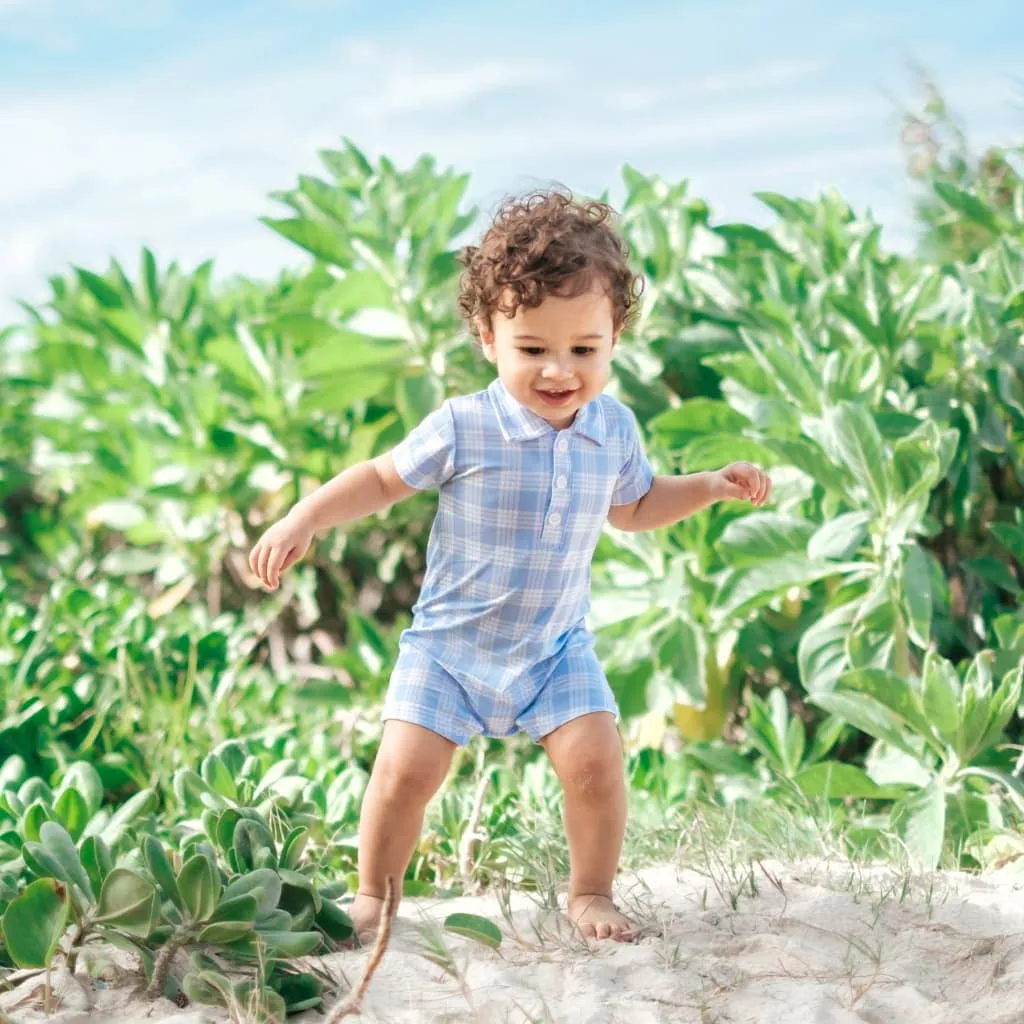 Polū Palaka Polo Bamboo Romper: 12-18M
