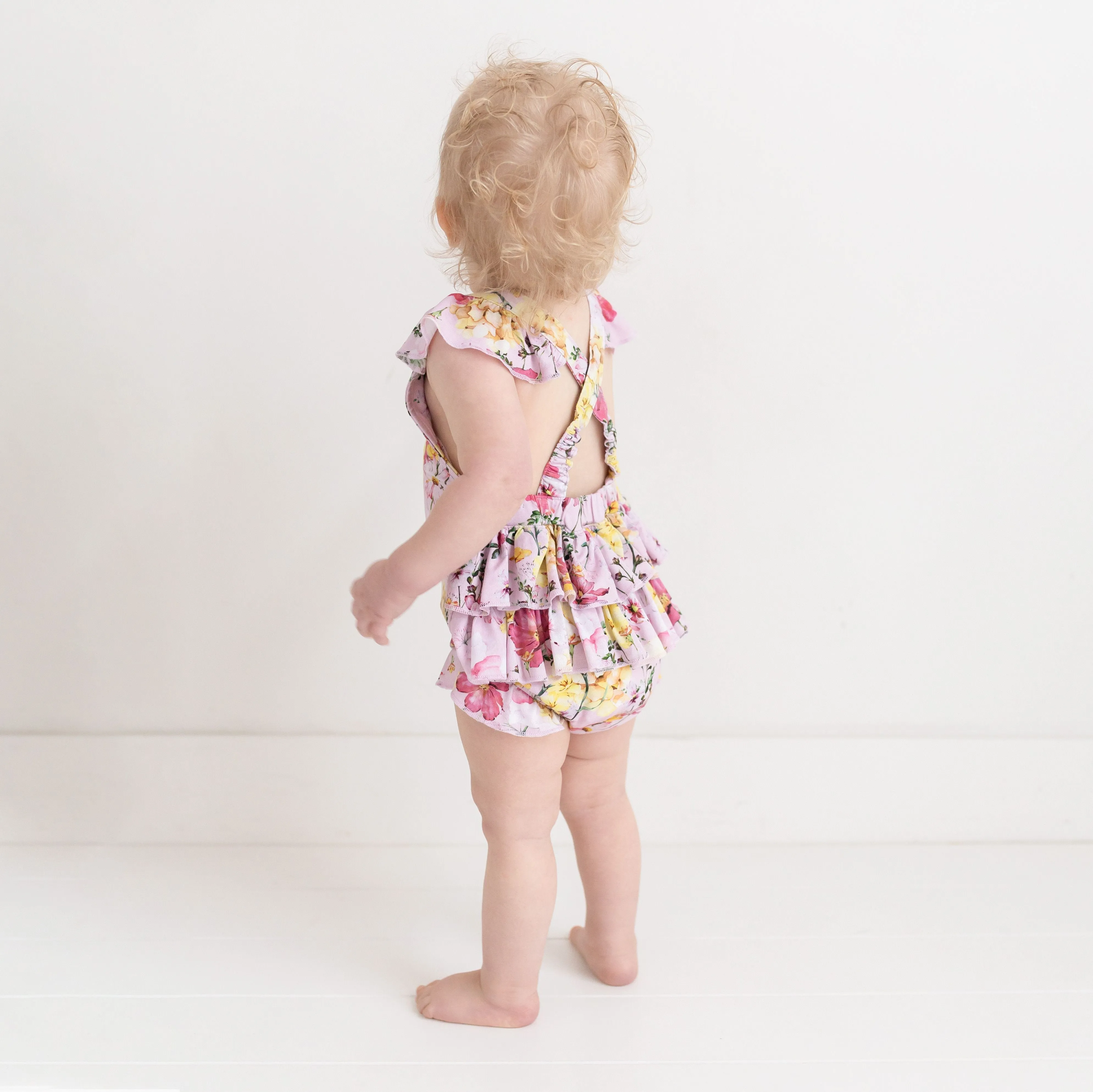POSH PEANUT | Gaia - Ruffled Strap Bubble Romper