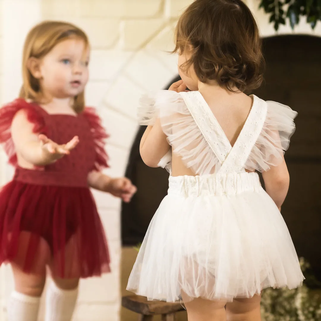 prancer playsuit -  ivory lucia broderie
