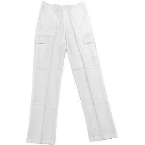 Prestige White Linen Cargo Pants