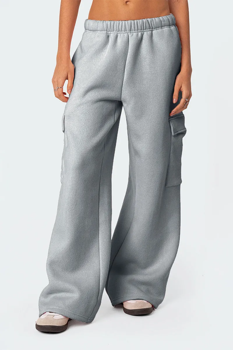 PS3192 Fleece Wide Leg Sweatpants