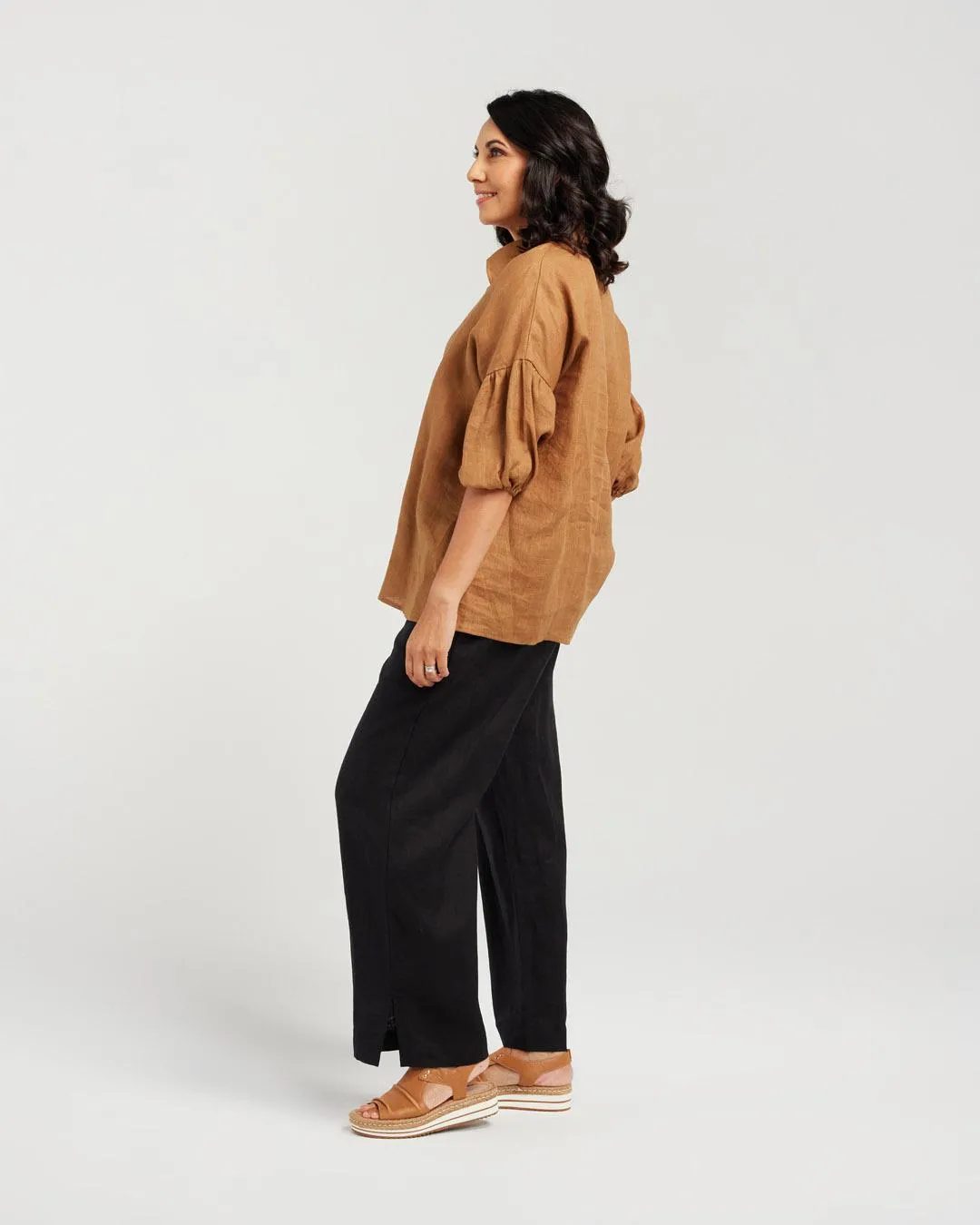 Puff Sleeve Linen Shirt