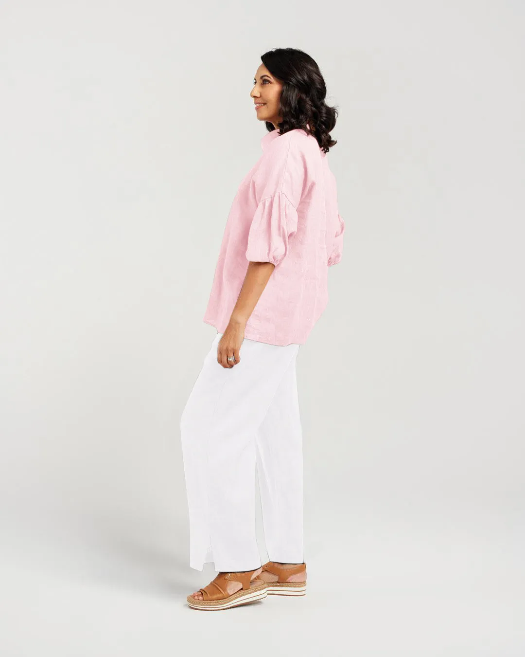 Puff Sleeve Linen Shirt