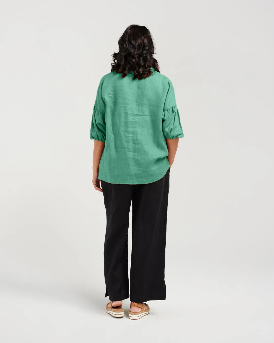 Puff Sleeve Linen Shirt