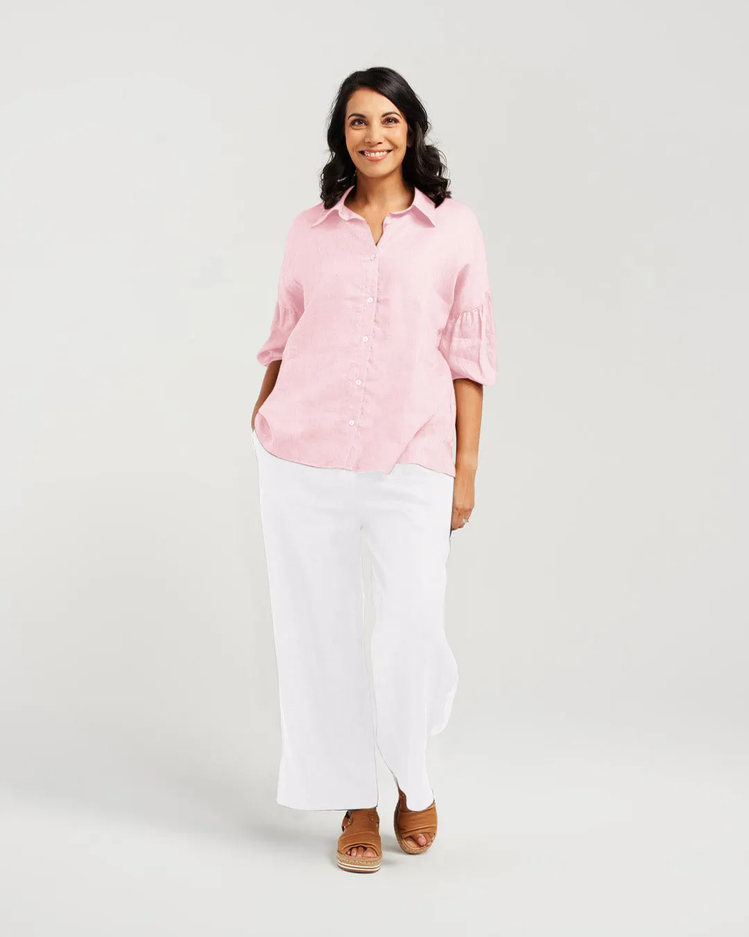 Puff Sleeve Linen Shirt