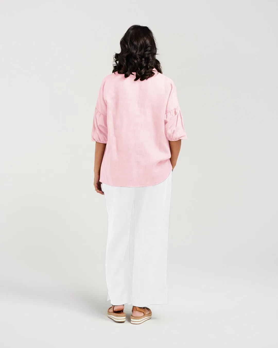 Puff Sleeve Linen Shirt