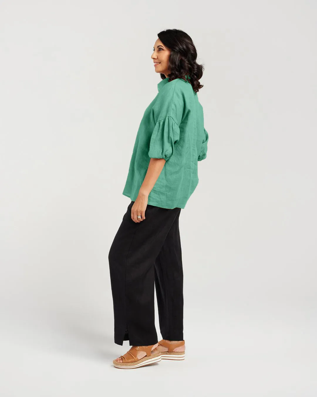 Puff Sleeve Linen Shirt
