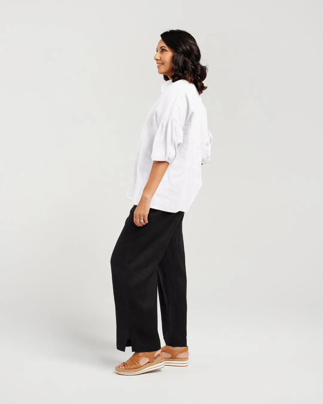 Puff Sleeve Linen Shirt