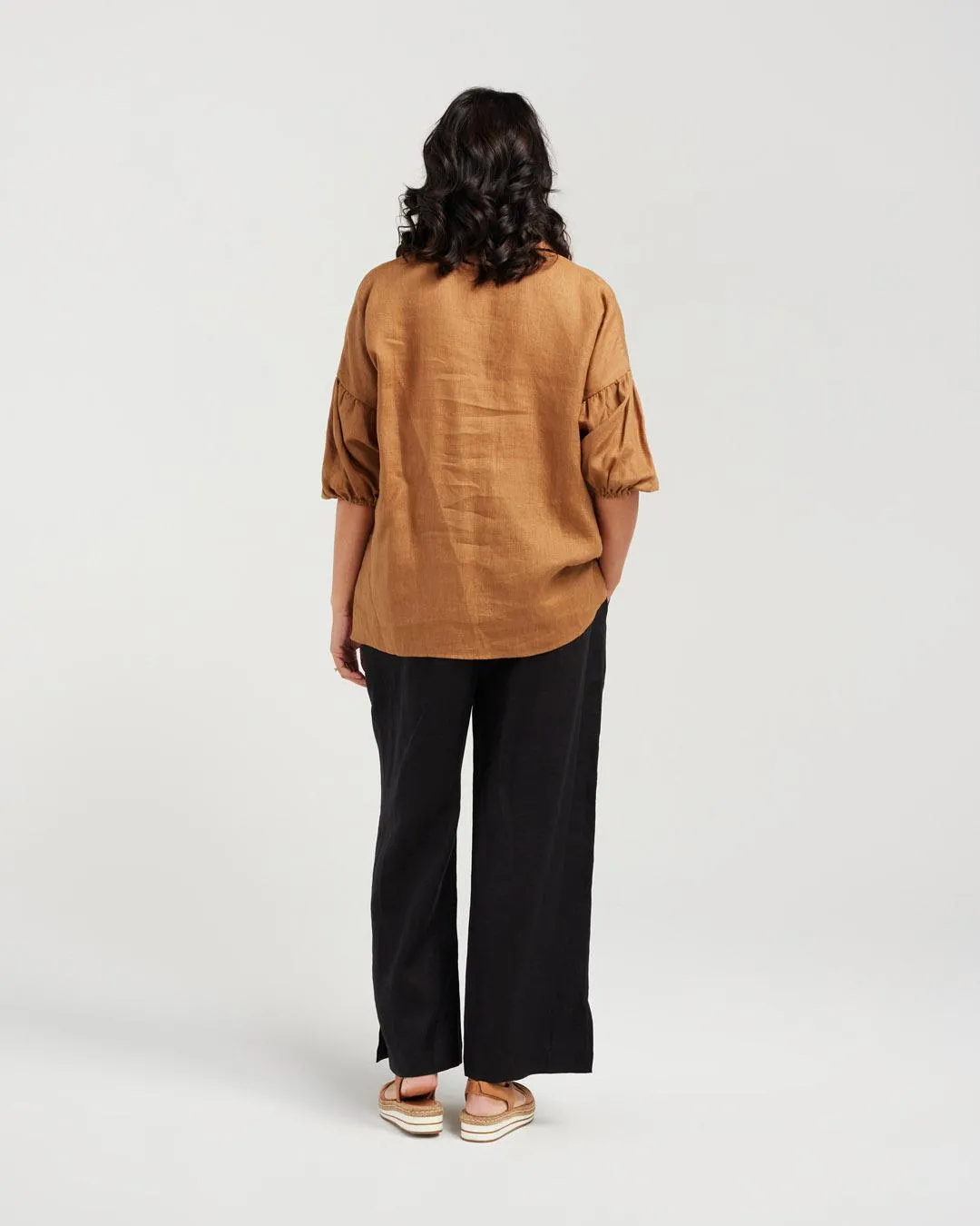 Puff Sleeve Linen Shirt