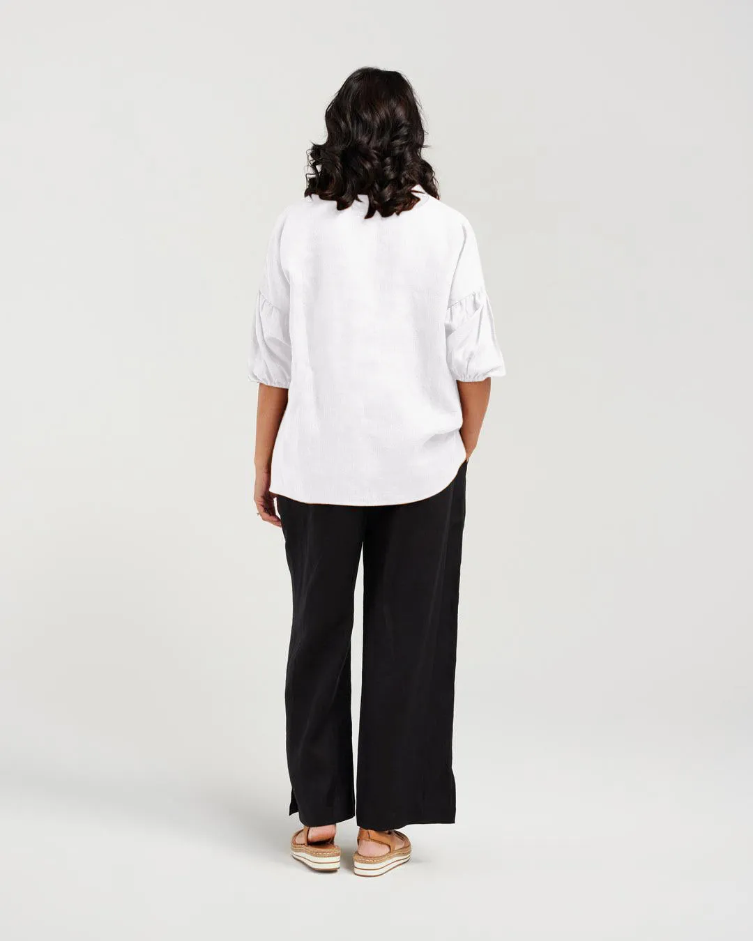 Puff Sleeve Linen Shirt