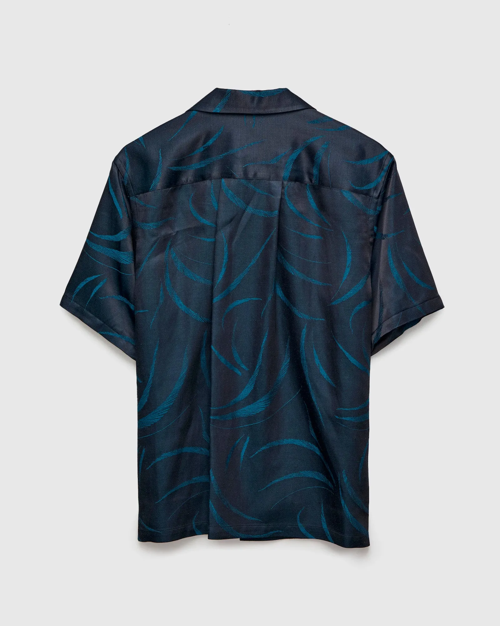 "Mebuki" Pattern Aloha Shirt in Dark Navy