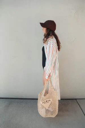 Rae: Long Stripe Button Down