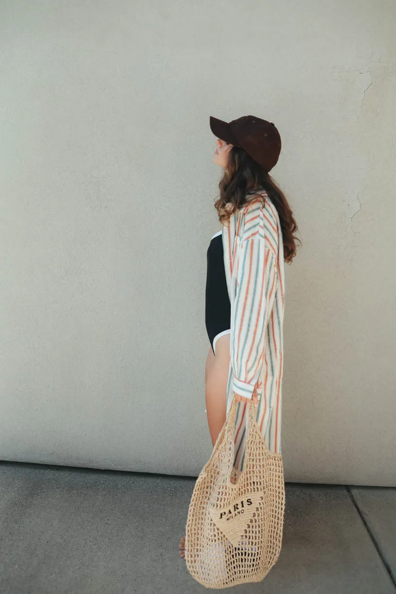 Rae: Long Stripe Button Down