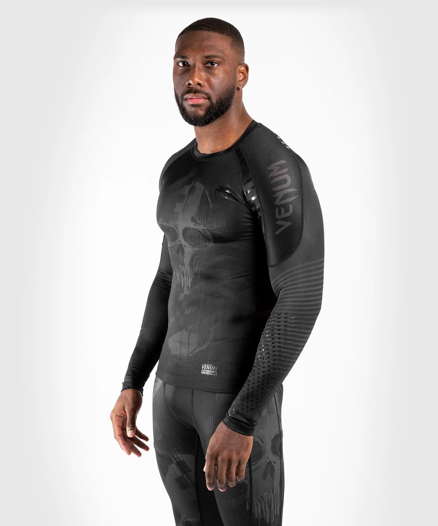 Rashguard Venum Skull - maniche lunghe - Nero/Nero