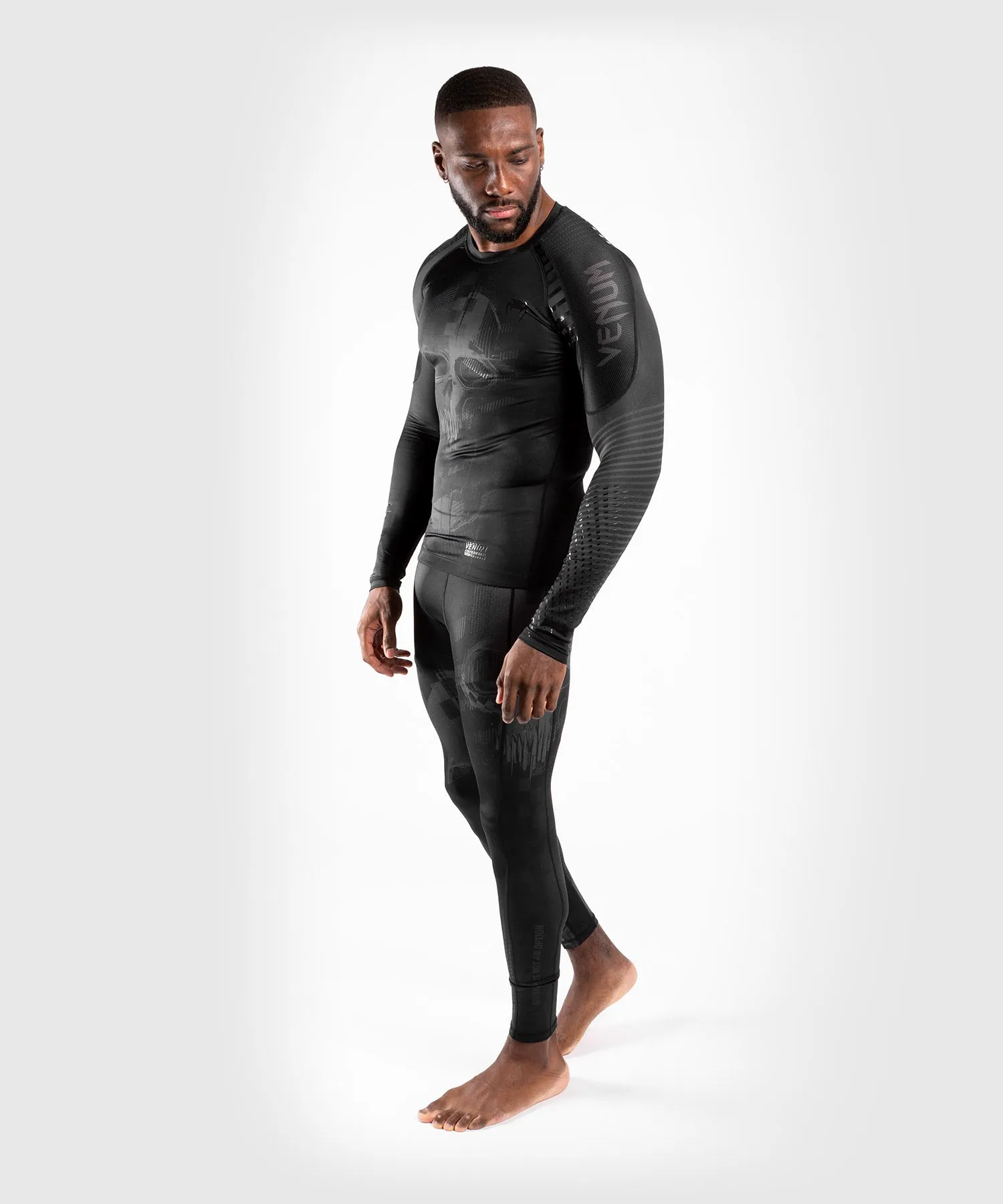 Rashguard Venum Skull - maniche lunghe - Nero/Nero