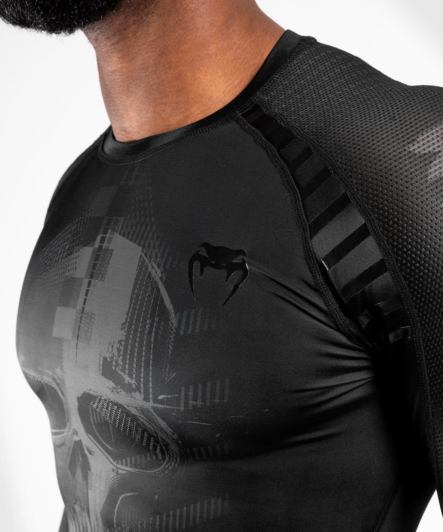 Rashguard Venum Skull - maniche lunghe - Nero/Nero