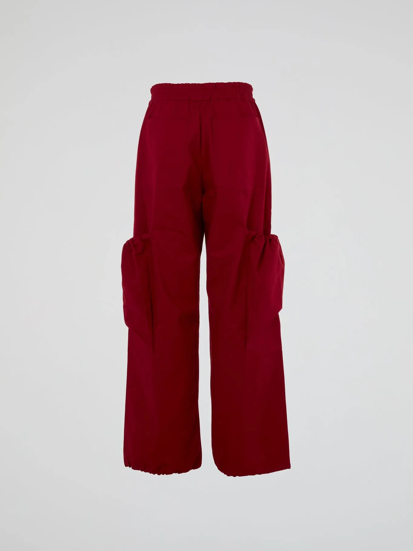 Red Cotton Twill Cargo Pants