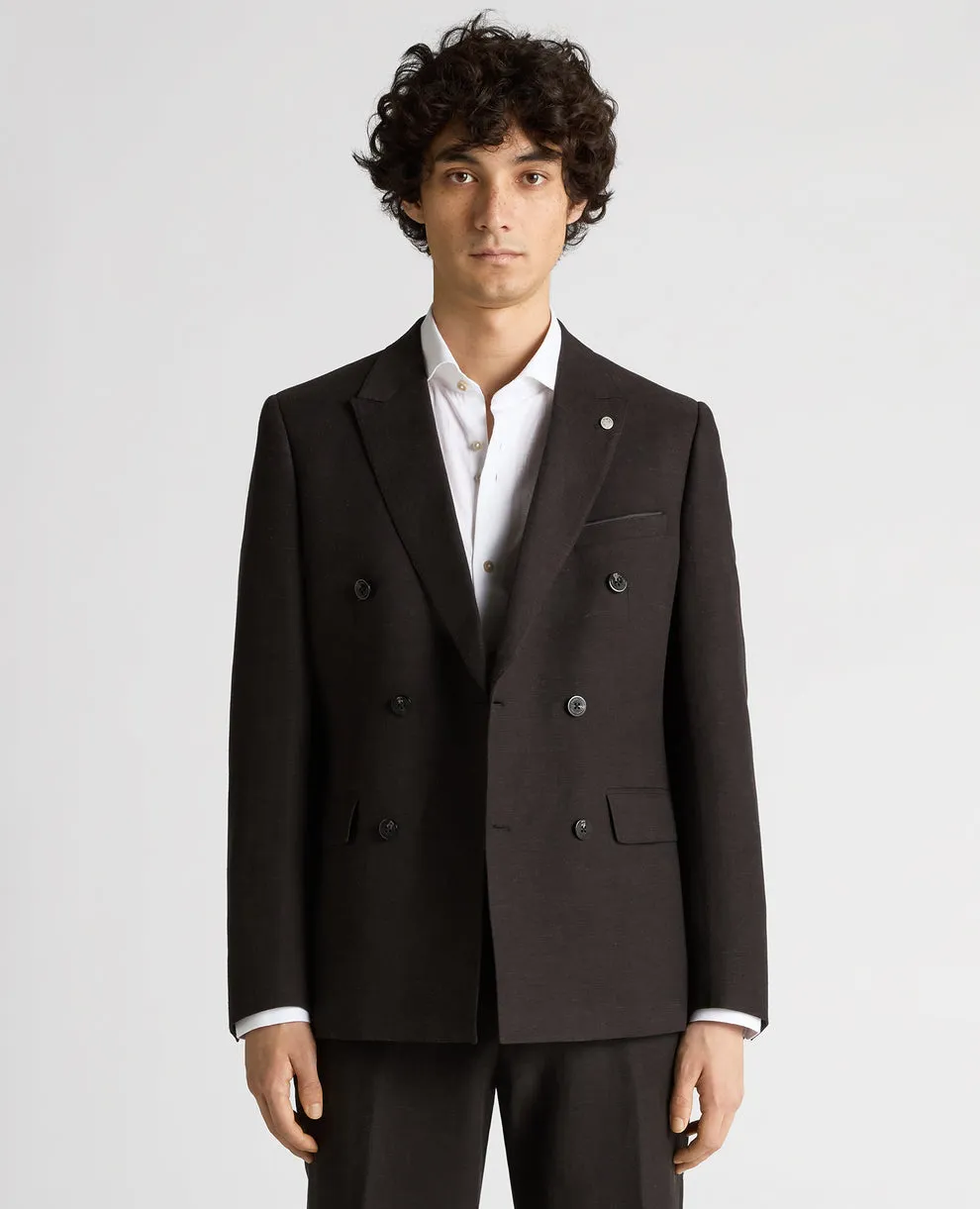 Remus Uomo Black Linen DB Blazer