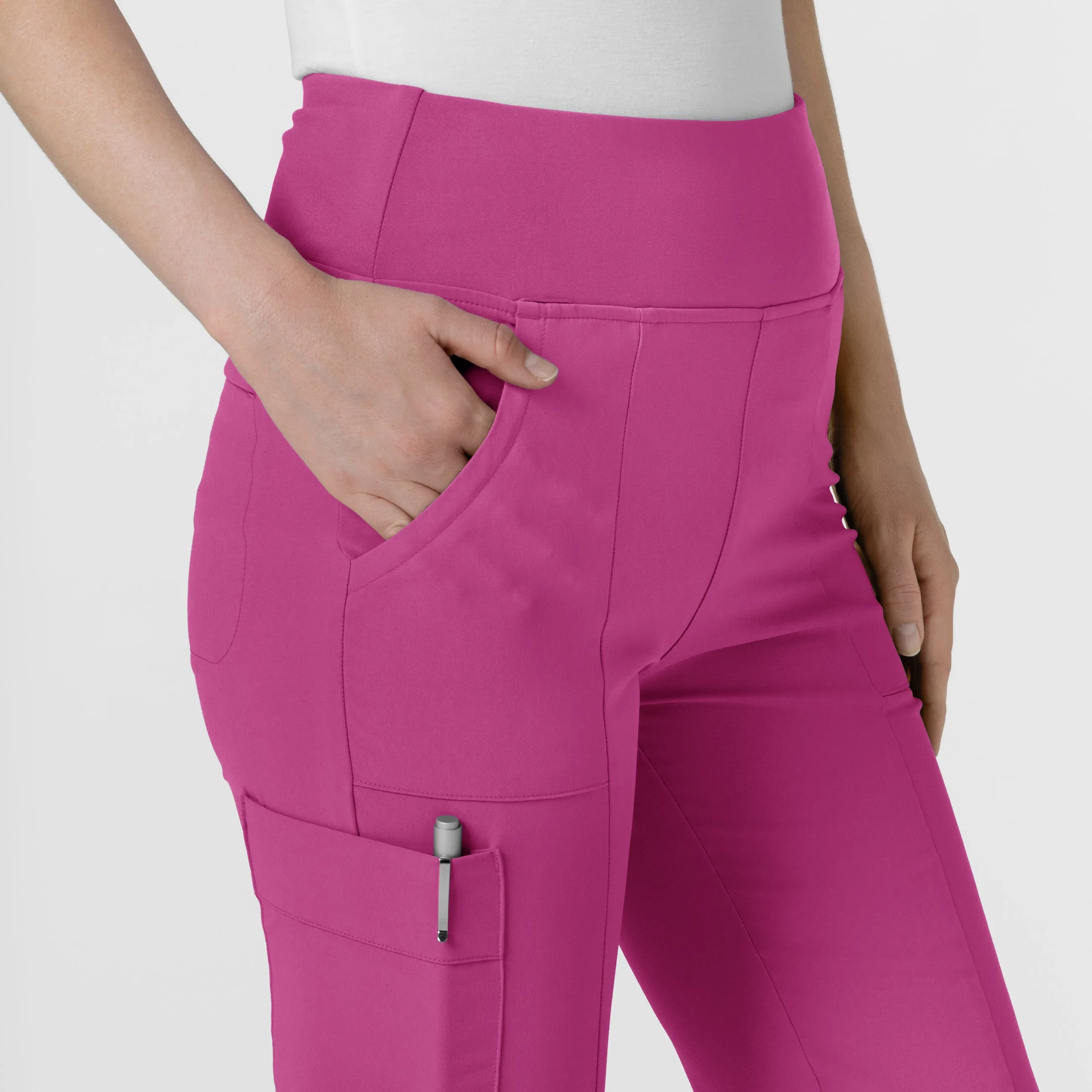 RENEW 5534 Cargo Flare Scrub Pants Raspberry