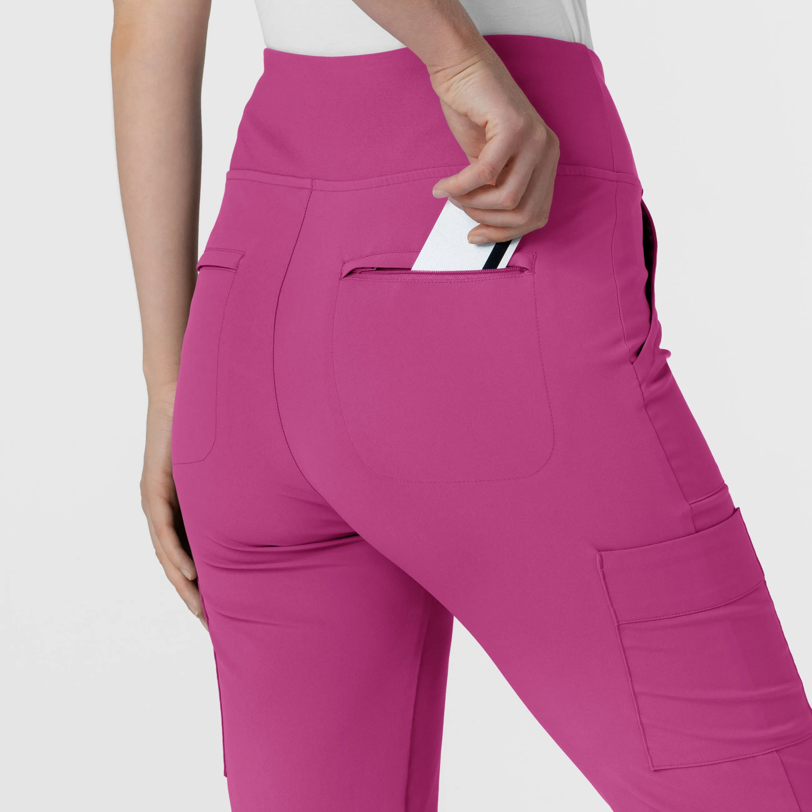 RENEW 5534 Cargo Flare Scrub Pants Raspberry
