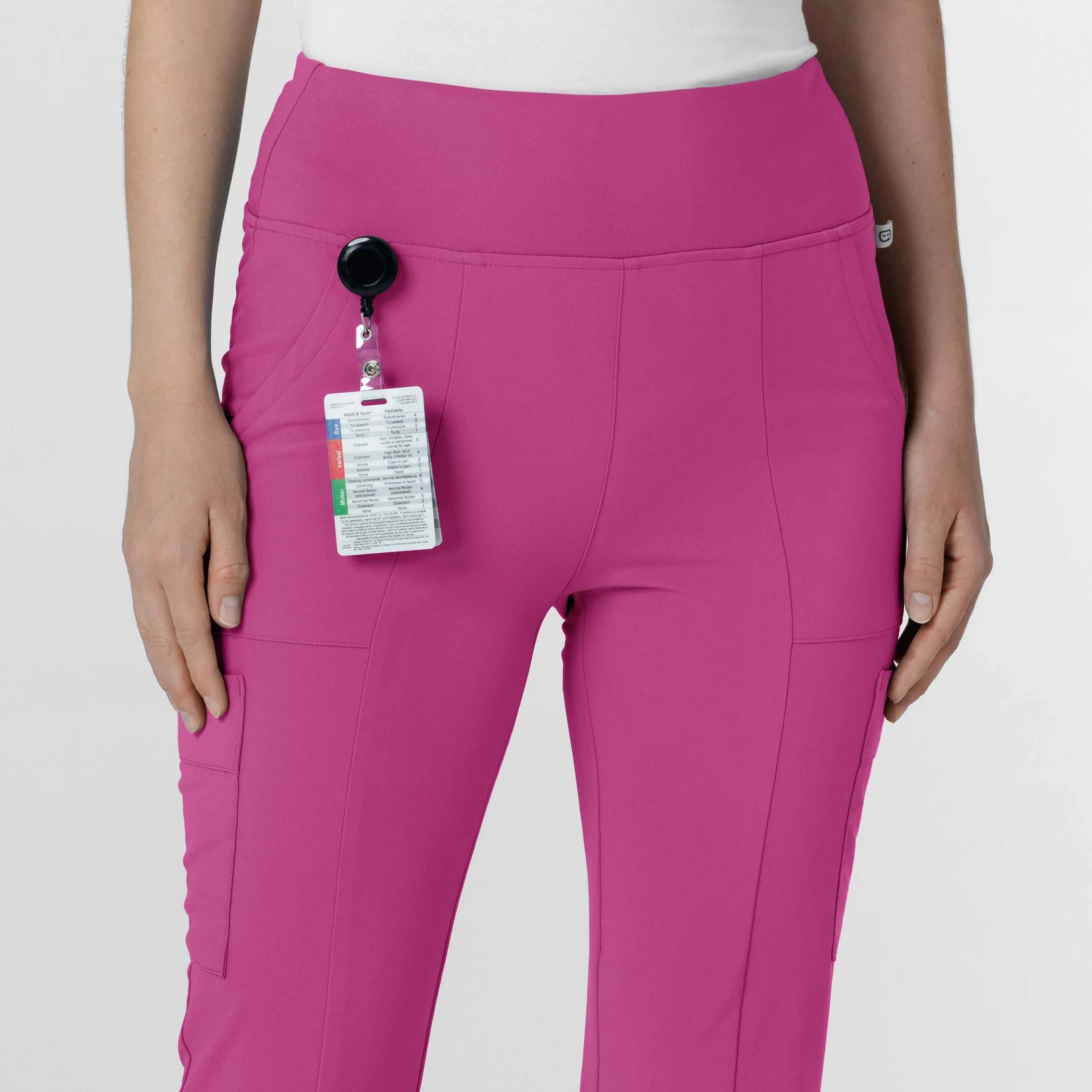 RENEW 5534 Cargo Flare Scrub Pants Raspberry
