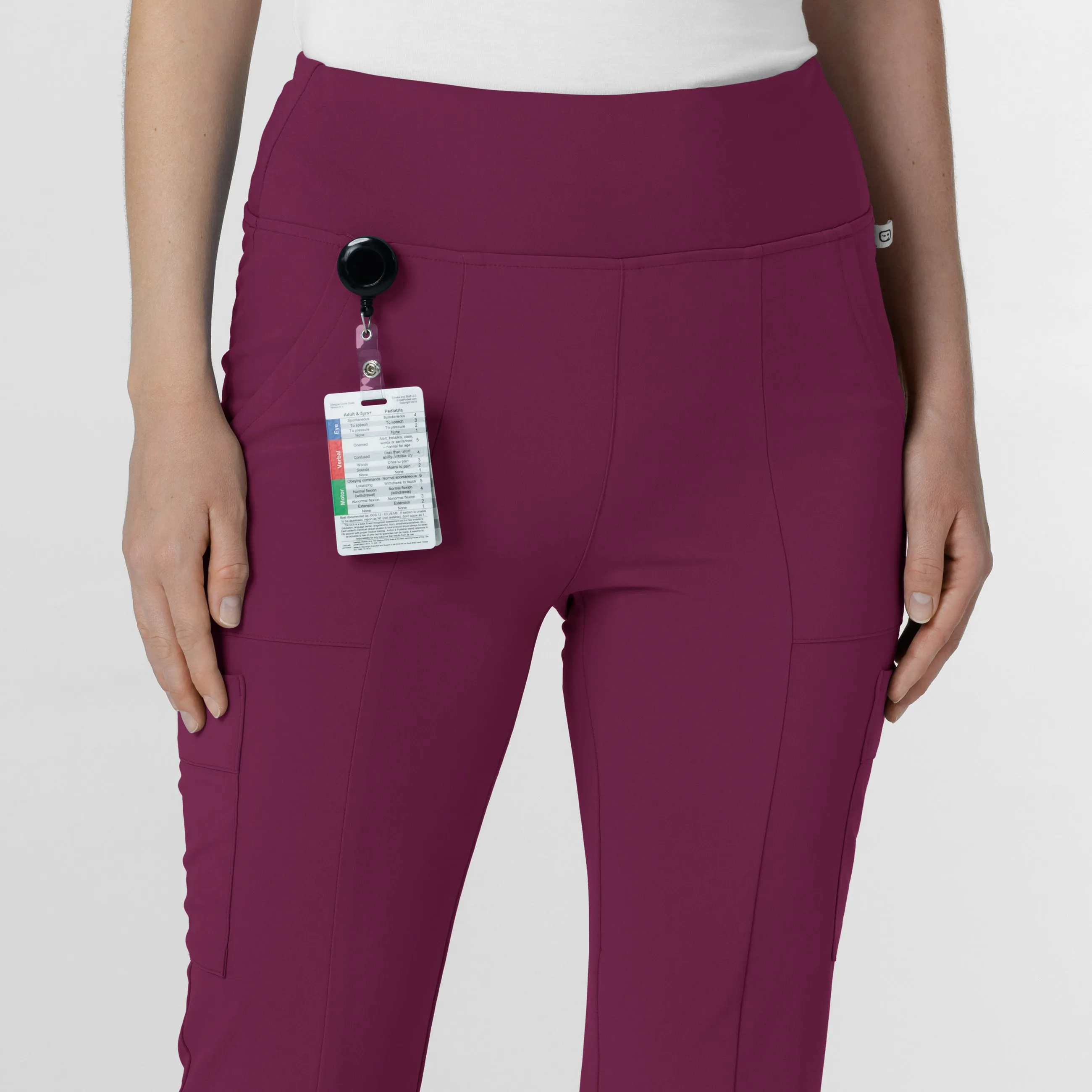 RENEW 5534 Cargo Flare Scrub Pants Wine
