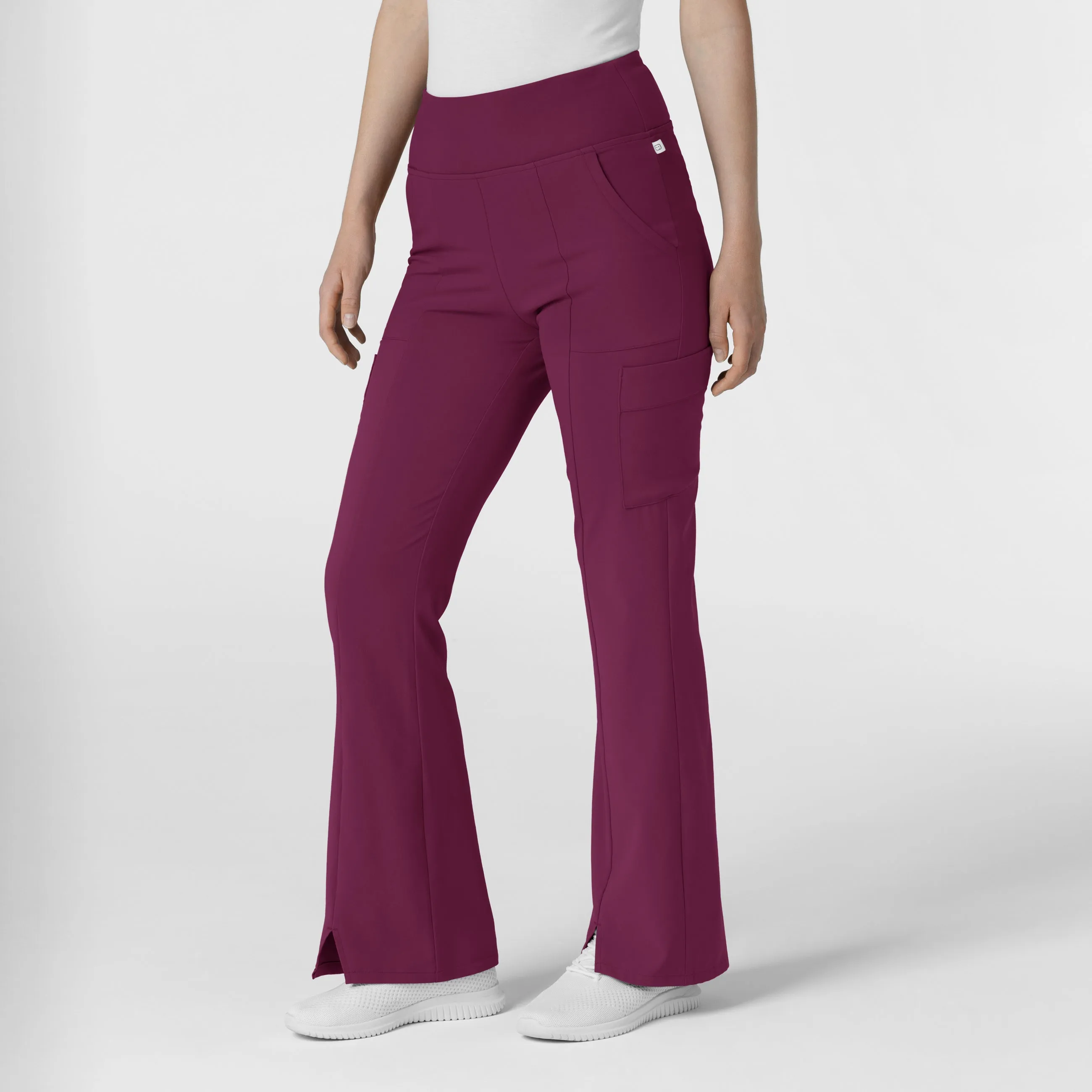 RENEW 5534 Cargo Flare Scrub Pants Wine