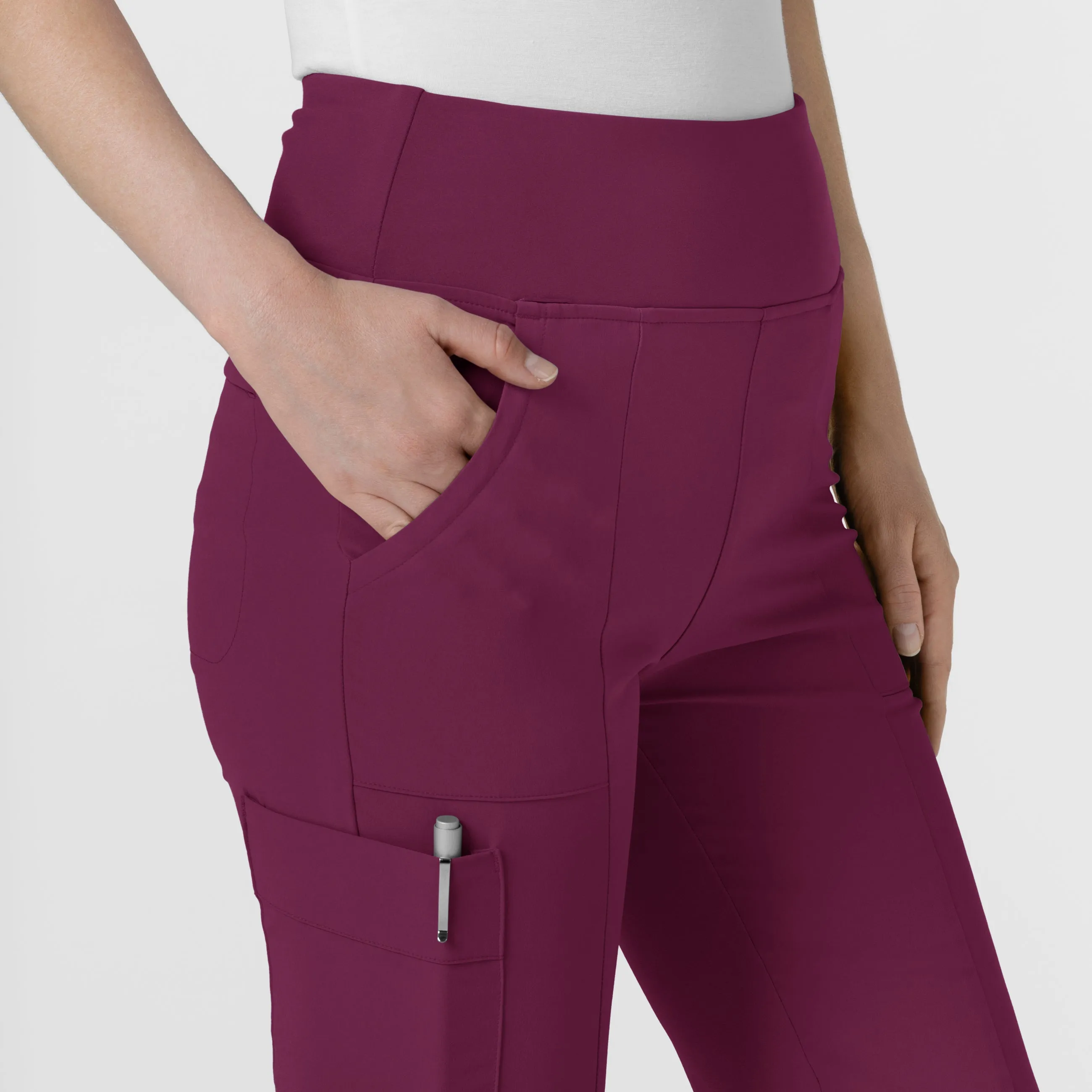 RENEW 5534 Cargo Flare Scrub Pants Wine