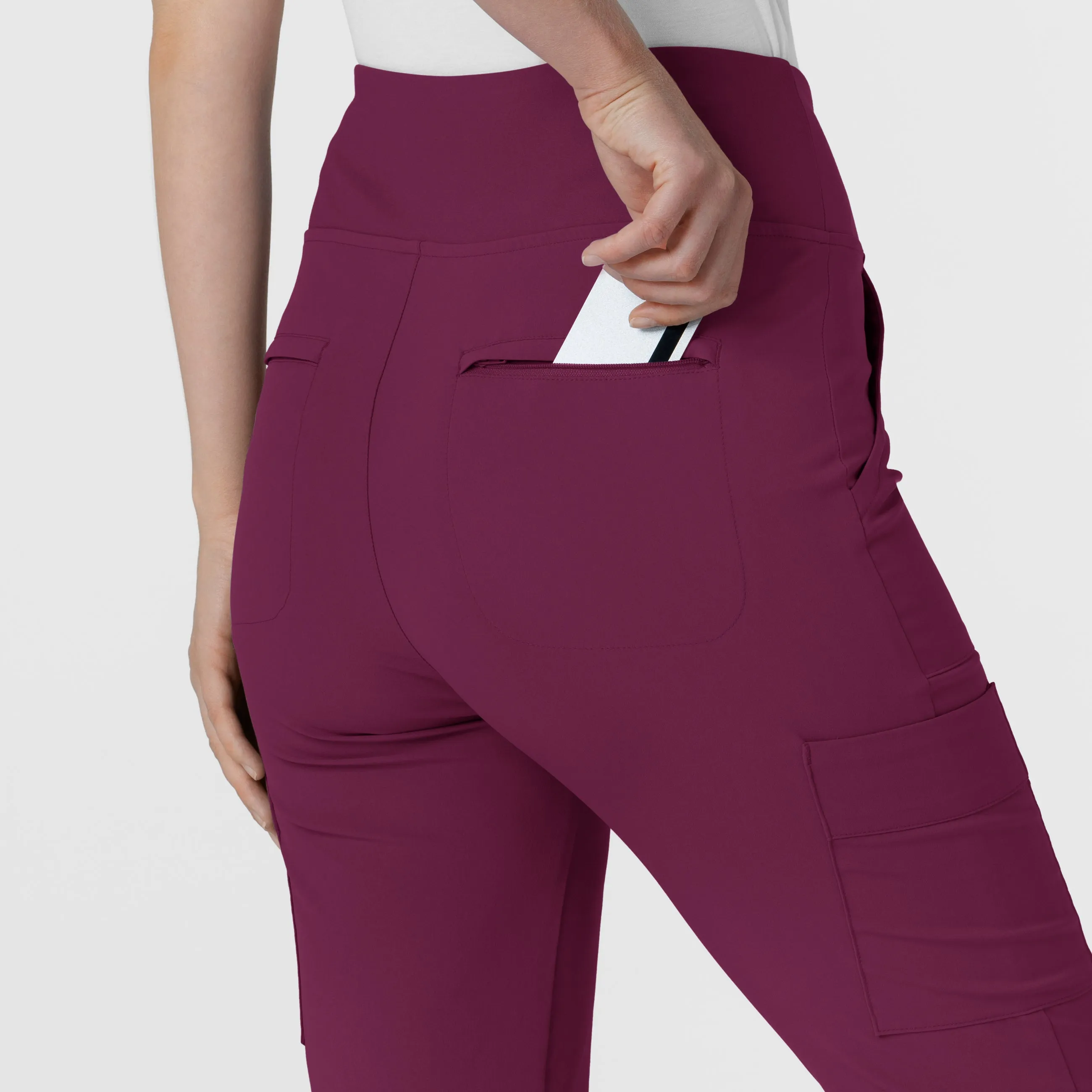 RENEW 5534 Cargo Flare Scrub Pants Wine