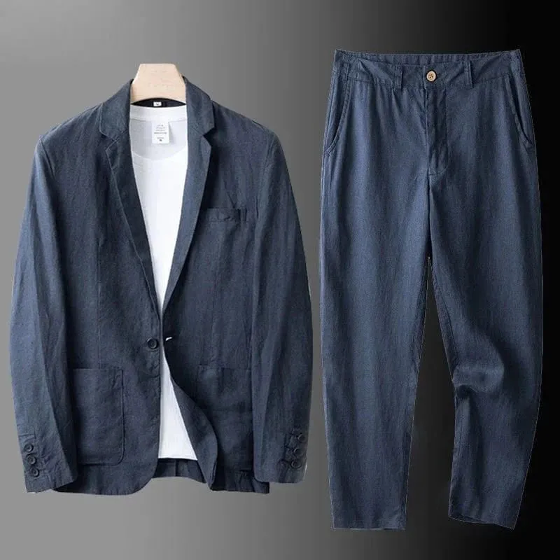 Rumeo Business Casual Linen Suit 