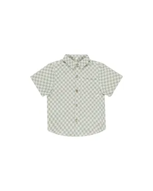 RYLEE   CRU Collared Short Sleeve Shirt || Sage Check
