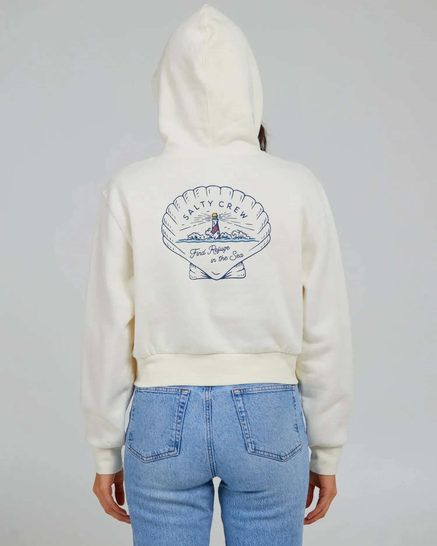 Salty Crew - Scallop Crop Hoody - Off White