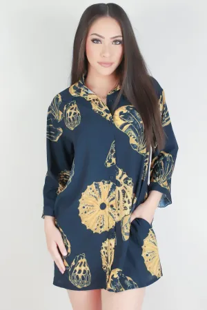 SHELL BUTTON DOWN DRESS