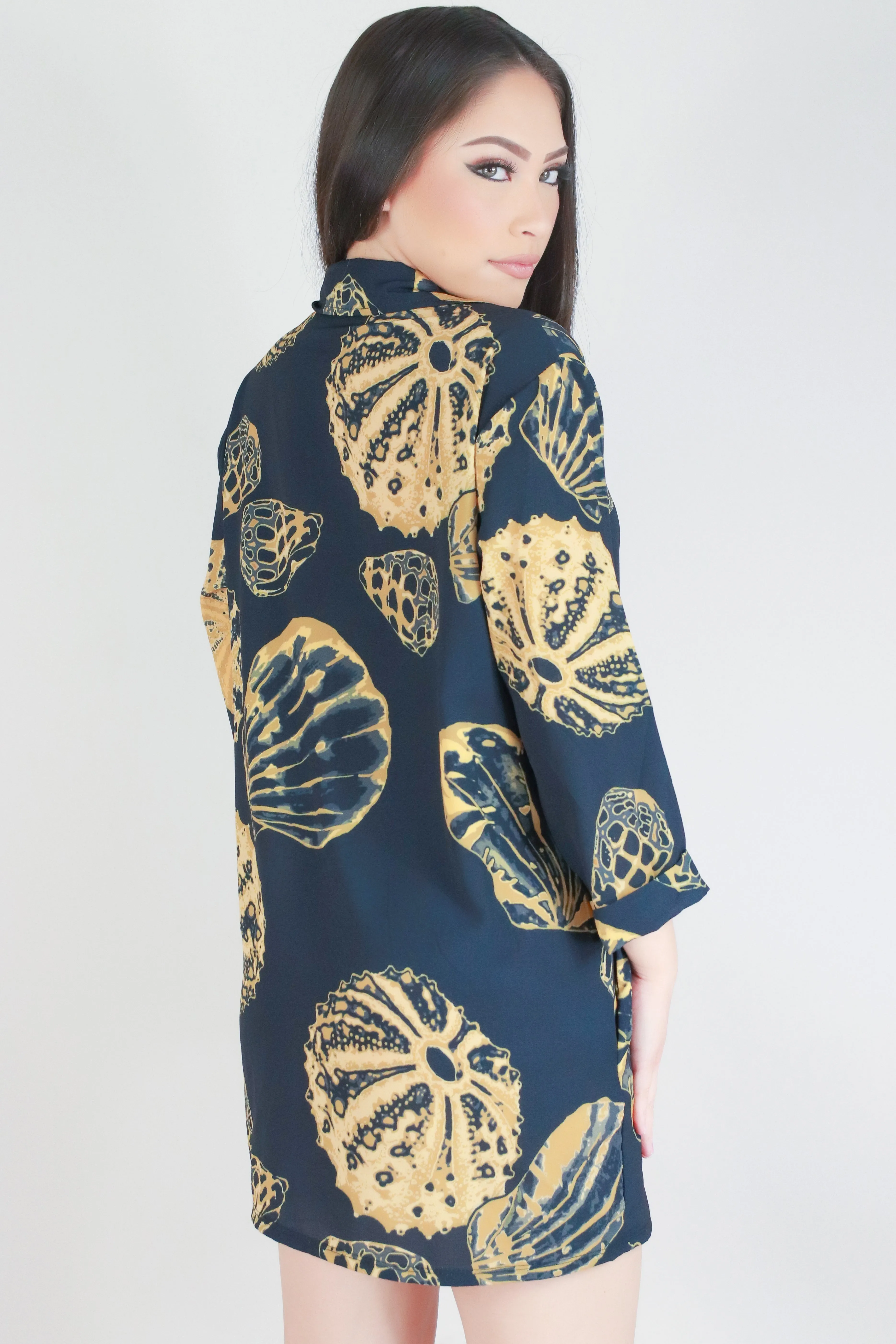 SHELL BUTTON DOWN DRESS