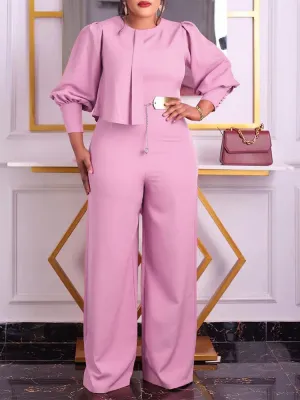 Solid Belted Jumpsuit