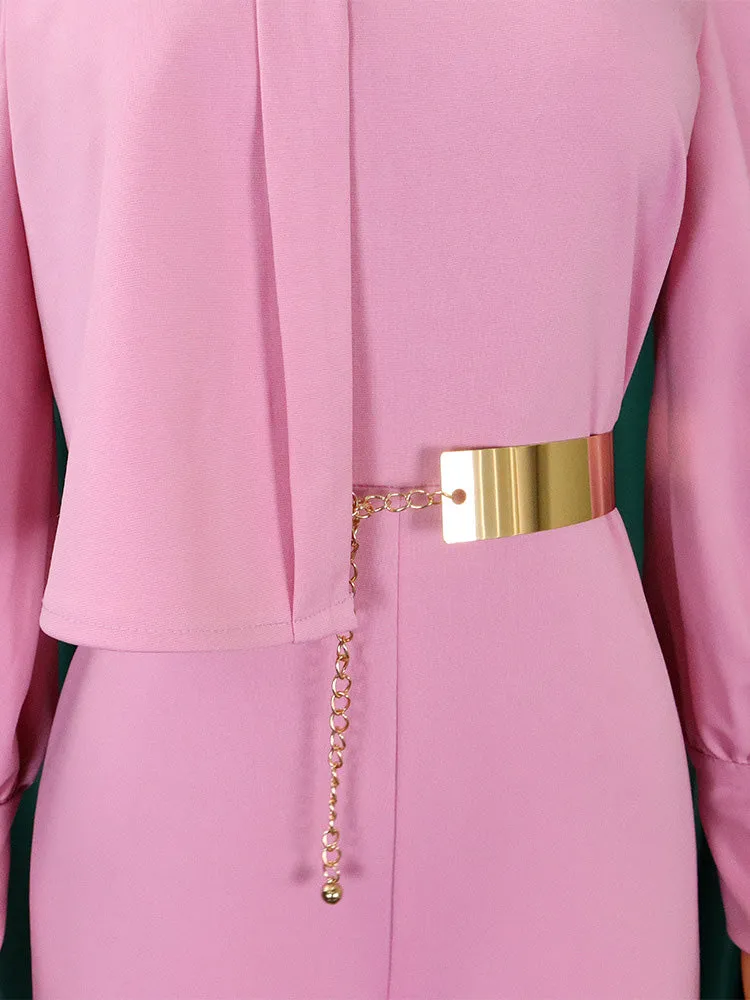 Solid Belted Jumpsuit