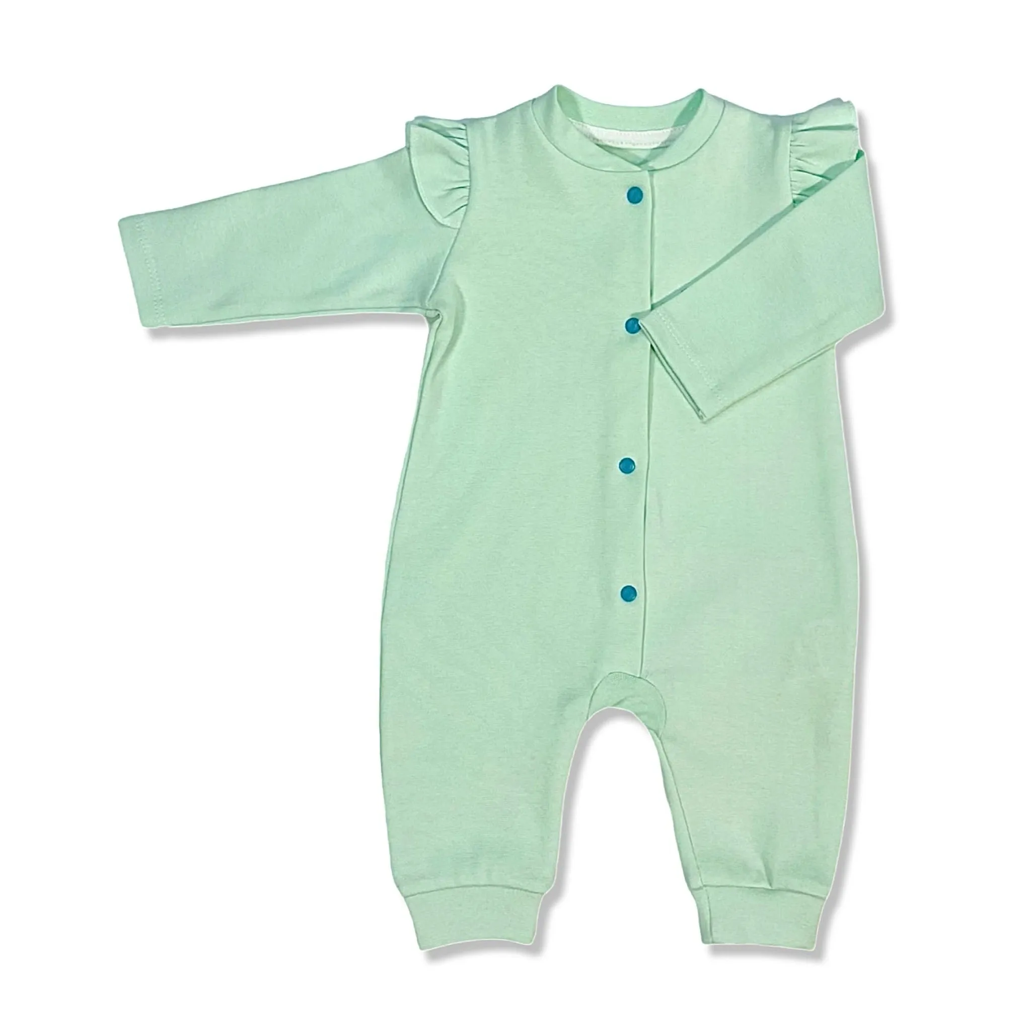 Solid Color - Basic Baby Girl Romper with Ruffles