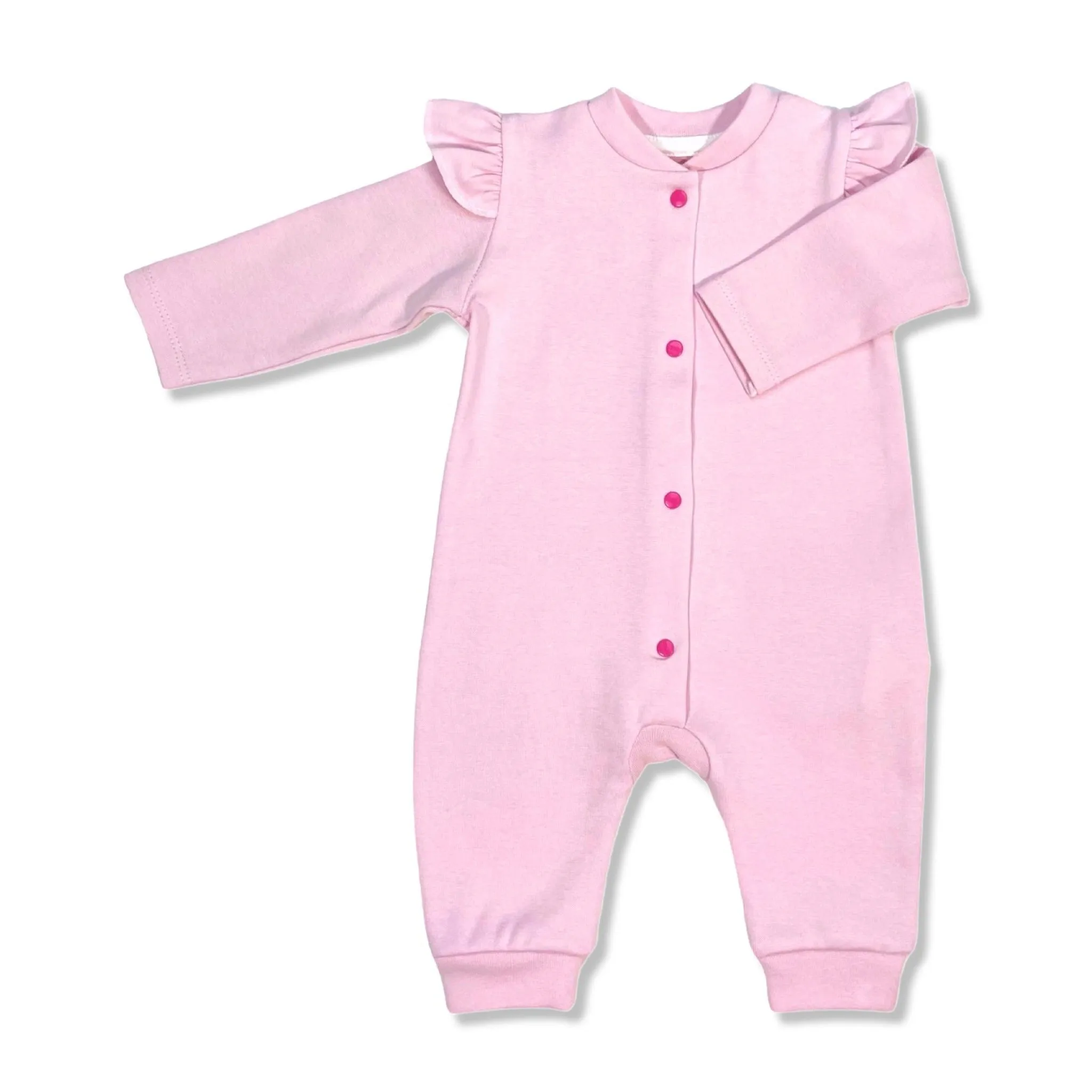 Solid Color - Basic Baby Girl Romper with Ruffles