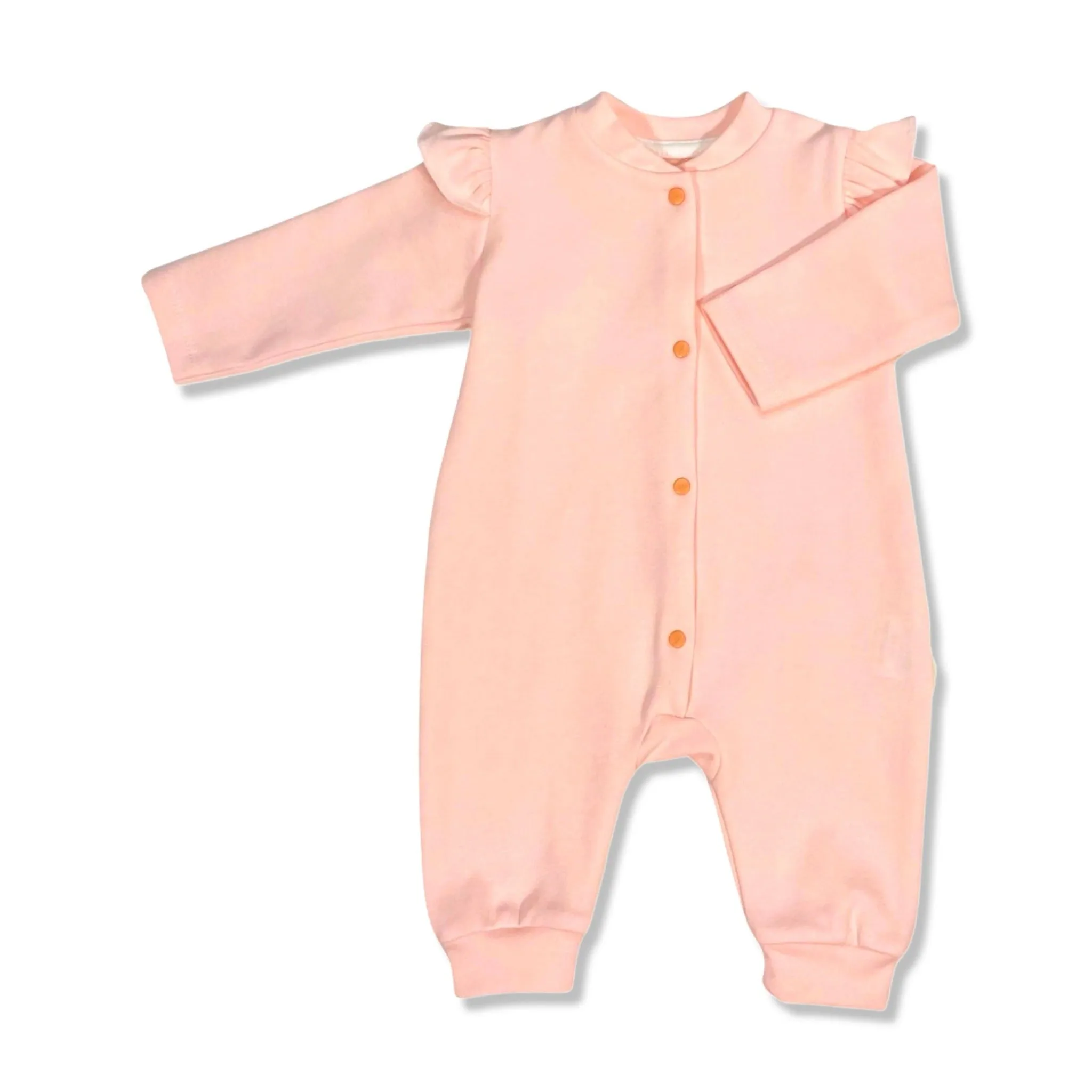 Solid Color - Basic Baby Girl Romper with Ruffles